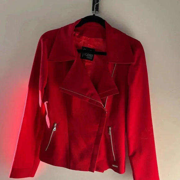 GORGEOUS Red Zipper Blazer - Picture 2 of 4